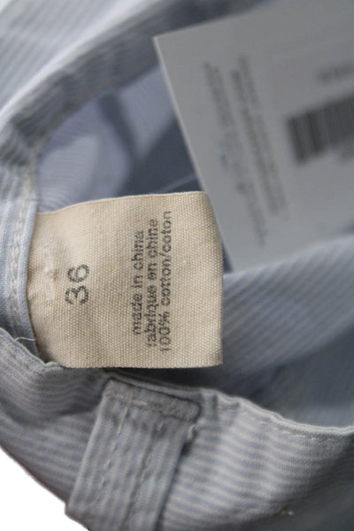 John Varvatos Star USA Mens Chino Shorts Light Blue Striped Cotton Size 36