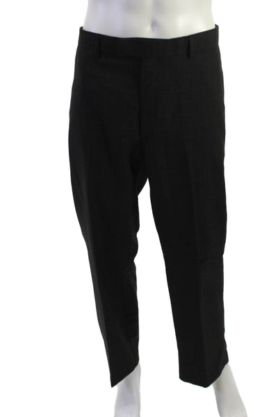 Perry Ellis Men Dress Pants Black 100% Cotton Big Tall Size 38