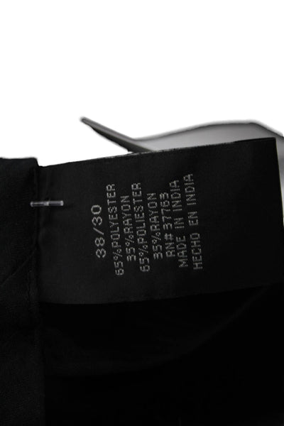 Perry Ellis Men Dress Pants Black 100% Cotton Big Tall Size 38