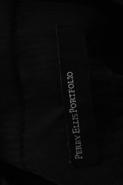 Perry Ellis Men Dress Pants Black 100% Cotton Big Tall Size 38