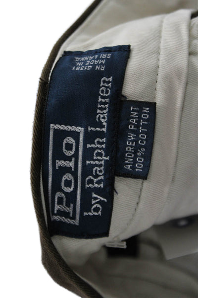 Polo Ralph Lauren Men Brown Chinos Khakis 100% Cotton Size 38