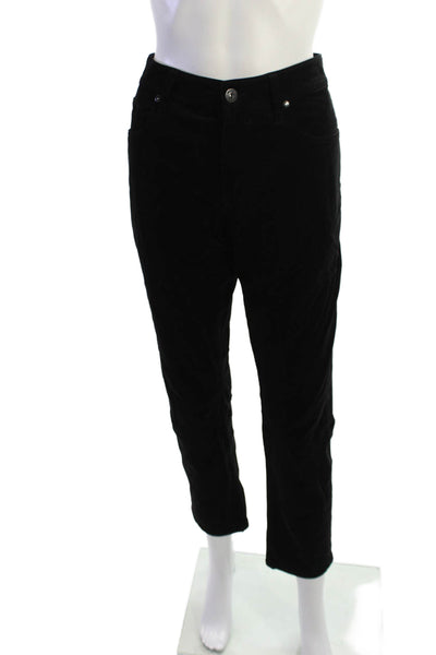 Paige Black Label Unisex Black Cropped Ankle Pants Button Size 31