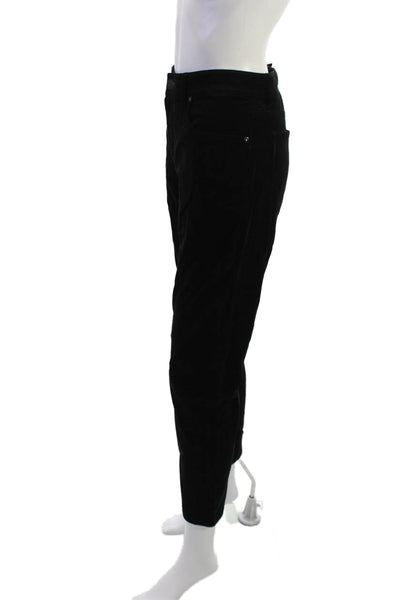 Paige Black Label Unisex Black Cropped Ankle Pants Button Size 31