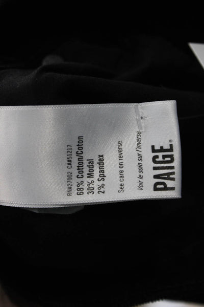 Paige Black Label Unisex Black Cropped Ankle Pants Button Size 31
