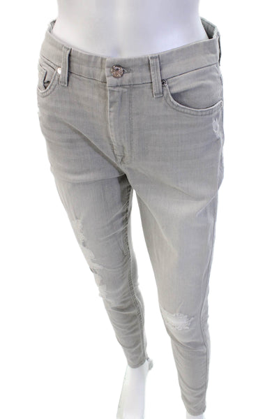 7 For All Mankind Womens Skinny Gray Jeans Size 27
