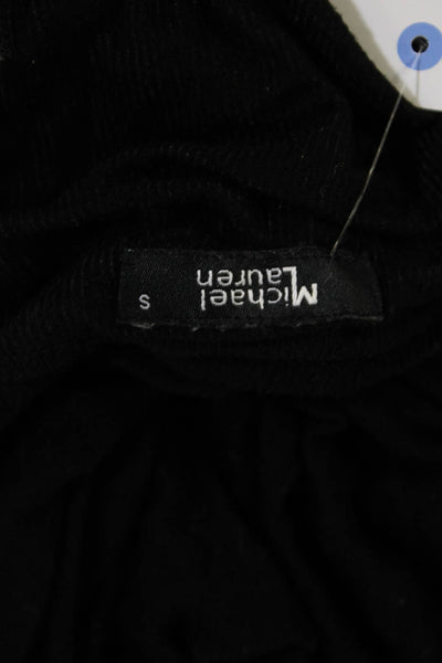 Michael Lauren Womens Basic Solid Black Long Sleeve Round Neck Top Size S