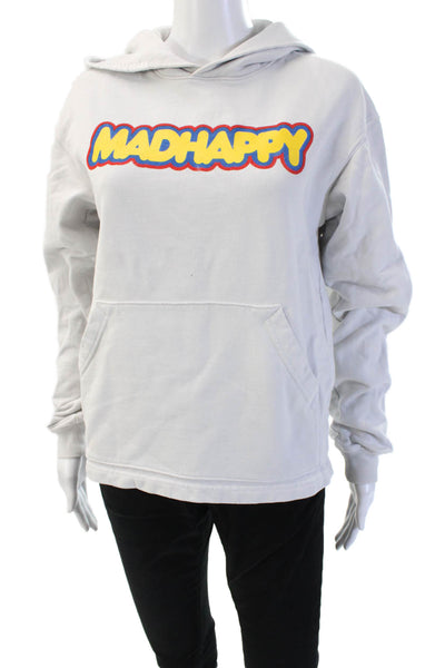 Madhappy Unisex Gray 90s Graphic Pullover Hoodies Long Sleeve Cotton Size XS
