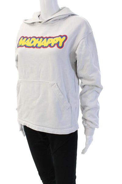 Madhappy Unisex Gray 90s Graphic Pullover Hoodies Long Sleeve Cotton Size XS