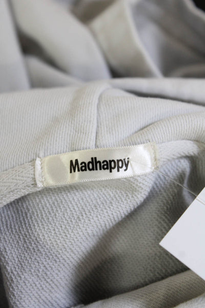 Madhappy Unisex Gray 90s Graphic Pullover Hoodies Long Sleeve Cotton Size XS