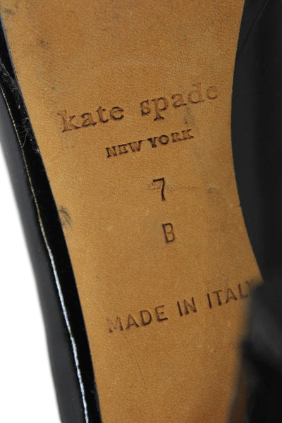 Kate Spade New York Womens Patent Leather Pumps Black Size 7 B