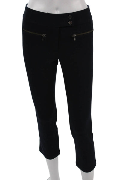 Veronica Beard Women's Cropped Ankle Pants Black Button Size 0