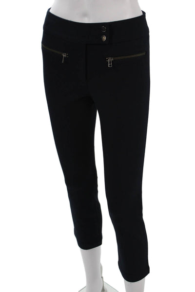 Veronica Beard Women's Cropped Ankle Pants Black Button Size 0