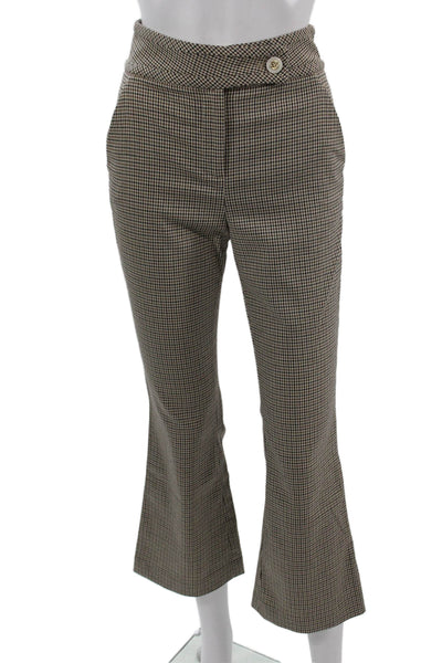 Veronica Beard Womens Cropped Dress Pants Beige Check Petite Size 00
