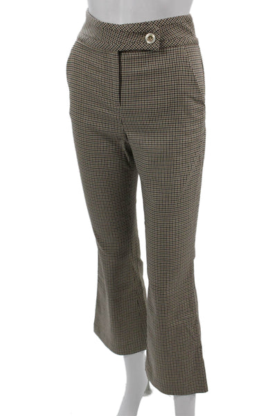 Veronica Beard Womens Cropped Dress Pants Beige Check Petite Size 00