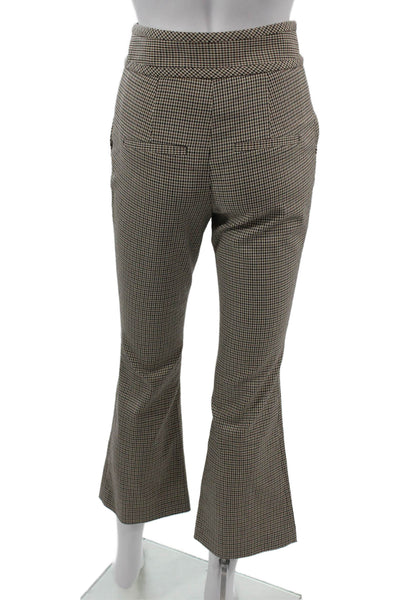 Veronica Beard Womens Cropped Dress Pants Beige Check Petite Size 00