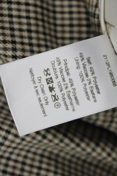 Veronica Beard Womens Cropped Dress Pants Beige Check Petite Size 00