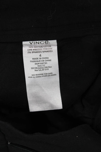 Vince Women Ankle Cropped Dress Pants Black Button Size 4