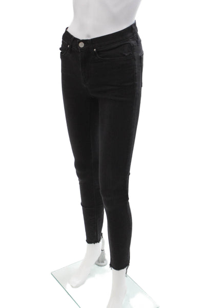 AYR Womens Ankle Skinny Jeans Black Mid Rise Button Size 26