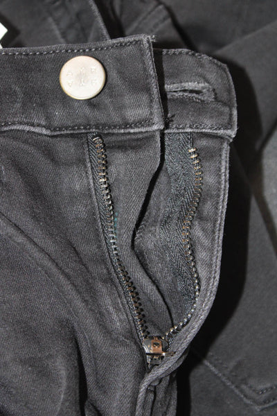 AYR Womens Ankle Skinny Jeans Black Mid Rise Button Size 26