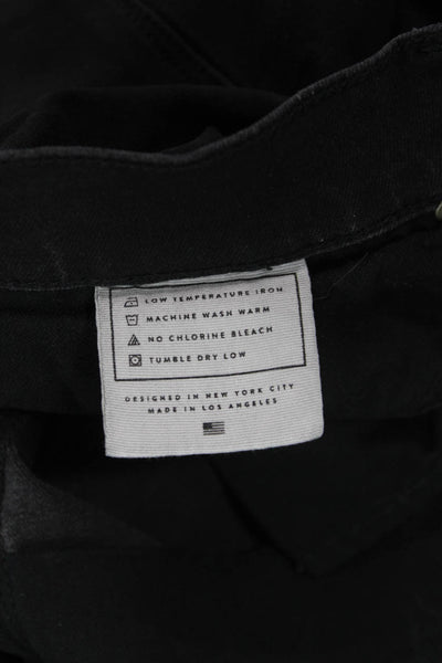 AYR Womens Ankle Skinny Jeans Black Mid Rise Button Size 26
