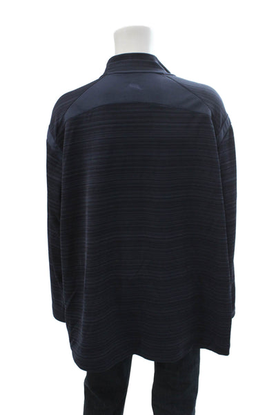 Tommy Bahama Mens Dark Blue Striped Mock Neck Long Sleeve Band Tee Size 3XL