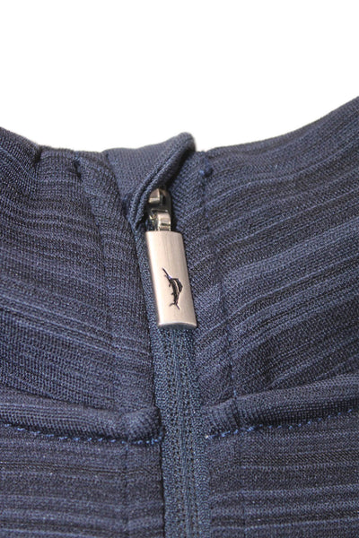 Tommy Bahama Mens Dark Blue Striped Mock Neck Long Sleeve Band Tee Size 3XL