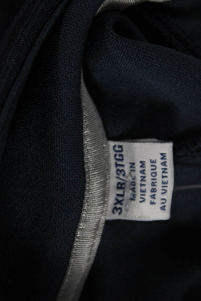 Tommy Bahama Mens Dark Blue Striped Mock Neck Long Sleeve Band Tee Size 3XL