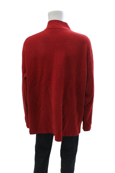 Polo Ralph Lauren Mens Pullover Mock Neck Red 100% Cotton Long Sleeve Size 3X