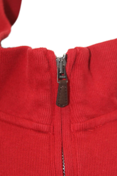 Polo Ralph Lauren Mens Pullover Mock Neck Red 100% Cotton Long Sleeve Size 3X