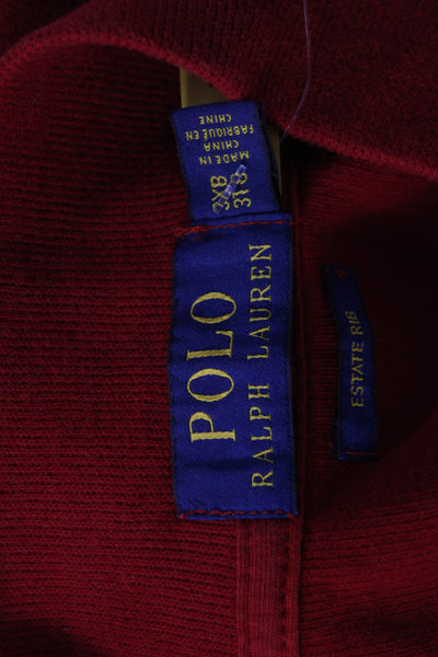 Polo Ralph Lauren Mens Pullover Mock Neck Red 100% Cotton Long Sleeve Size 3X