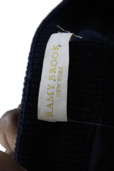 Ramy Brook Womens A-Line Mini Skirt Dark Blue Cotton Elastane Size S