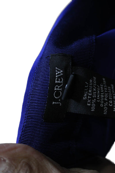 J Crew Women A-Line Midi Skirt Blue Polyester Elastane Size 2