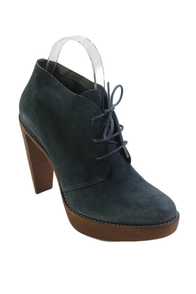 Cole Haan Womens Suede Lace Up Heels Blue Size 9B
