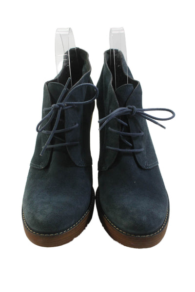 Cole Haan Womens Suede Lace Up Heels Blue Size 9B