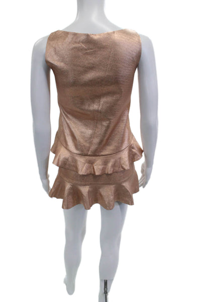 Zara Trafaluc Women Flare Mini Set Tan Polyester Sleeveless Scoop Neck Size XS