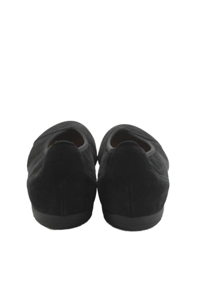 Gabor Women's Round Toe Suede Slip-On Ballet Flats Shoes Black Size 8.5