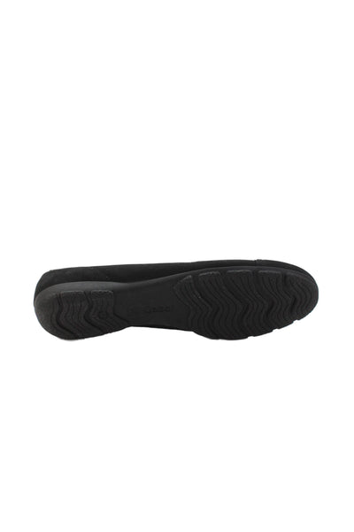 Gabor Women's Round Toe Suede Slip-On Ballet Flats Shoes Black Size 8.5