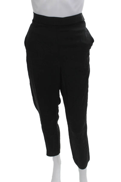 Theory Womens Cropped Ankle Dress Pants Black Polyester Blend Size M