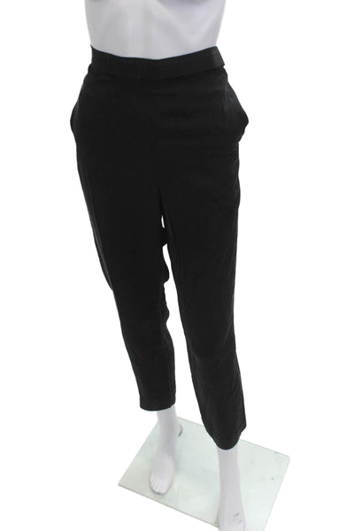 Theory Womens Cropped Ankle Dress Pants Black Polyester Blend Size M