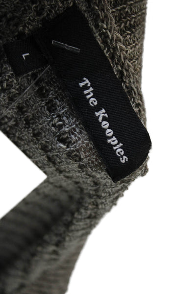 The Kooples Unisex Cardigan Striped Gray V-Neck Button Front Long Sleeve Size L