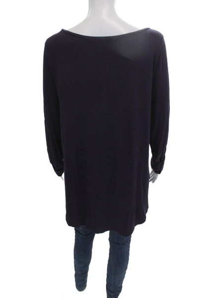 Calypso Saint Barth Women Dark Blue Tunic Kimono Sleeve Round Neck Size L