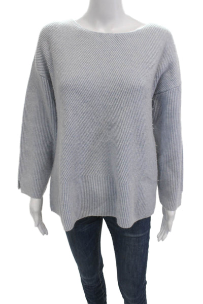 Poetry Unisex Gray Striped Cashmere Blend Pullover Long Sleeve Size 12