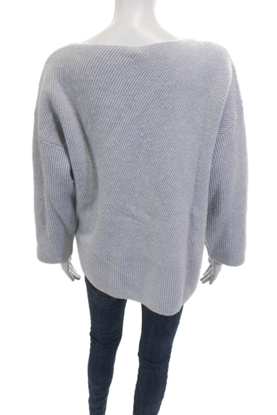 Poetry Unisex Gray Striped Cashmere Blend Pullover Long Sleeve Size 12