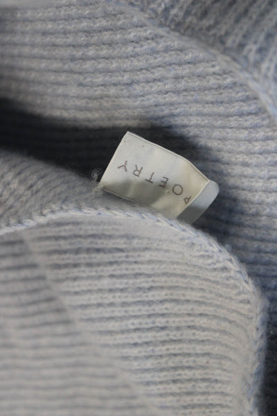 Poetry Unisex Gray Striped Cashmere Blend Pullover Long Sleeve Size 12