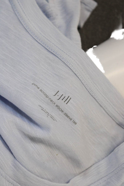 J Jill Women Basic Light Blue Pima Cotton Short Sleeve T Shirt Size L