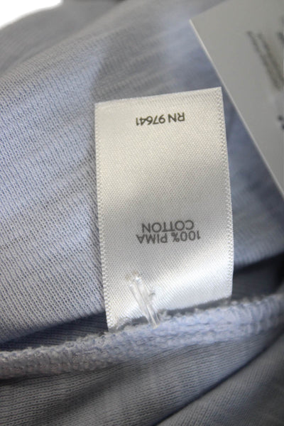 J Jill Women Basic Light Blue Pima Cotton Short Sleeve T Shirt Size L