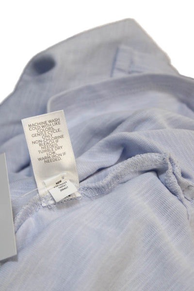 J Jill Women Basic Light Blue Pima Cotton Short Sleeve T Shirt Size L
