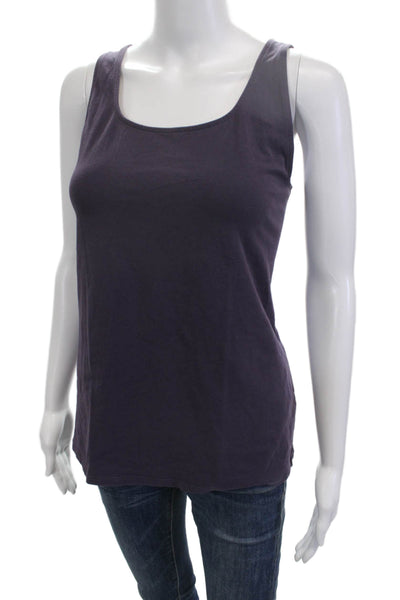 J Jill Womens Basic Sleeveless Tank Purple Square Neck Cotton Size L