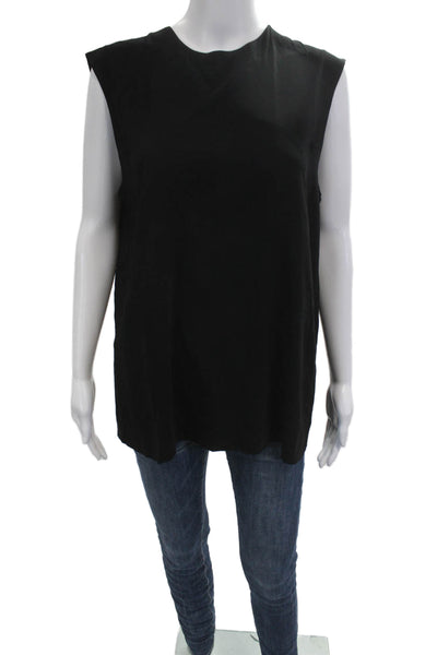 Vince Women Basic Sleeveless Crew Neck Black Blouse Size S
