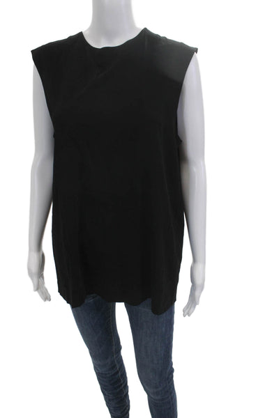 Vince Women Basic Sleeveless Crew Neck Black Blouse Size S